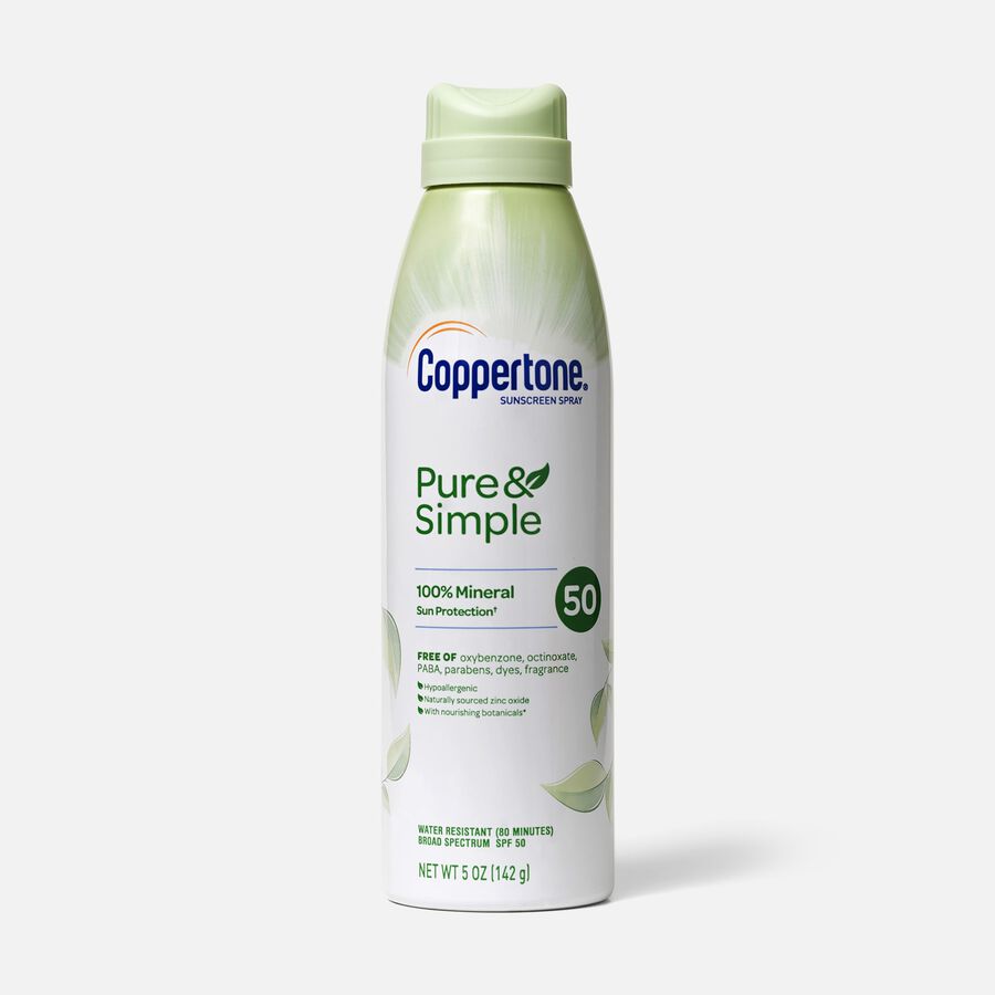 Coppertone Pure & Simple Sunscreen Spray, SPF 50, 5 oz., , large image number 0
