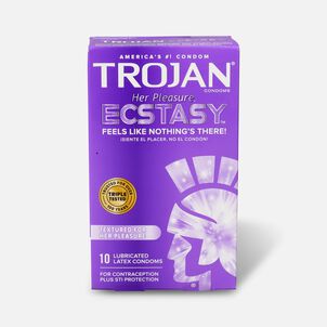 Trojan Her Pleasure Ecstasy, Premium Latex Condoms, 10 ct.