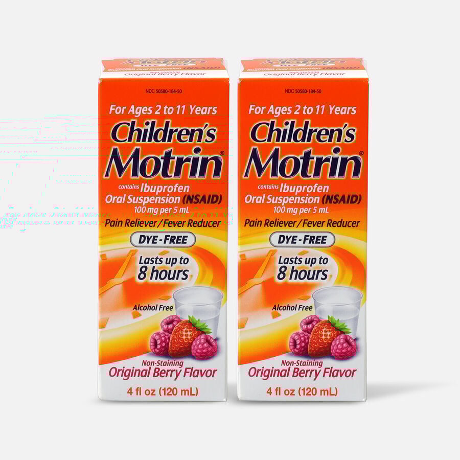 Children's Motrin Original Berry Flavor Dye-Free, 4 fl oz. (2-Pack), , large image number 0