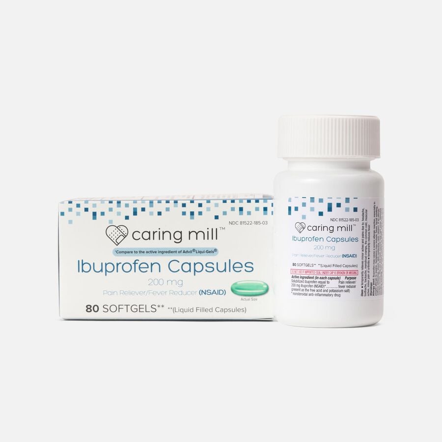 Caring Mill™ Ibuprofen Liquid Gels Pain Reliever/ Fever Reducer (NSAID), 80 ct., , large image number 0