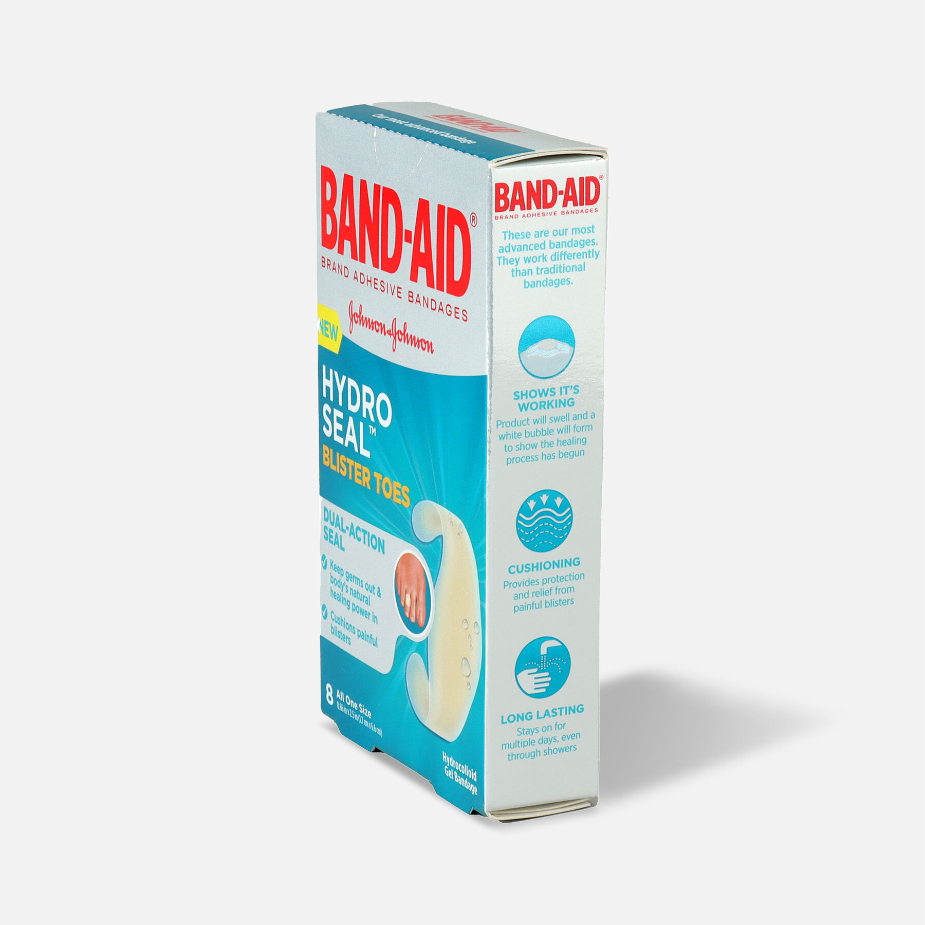 BandAid Hydro Seal Adhesive Blister Toe Bandages, 8 Count