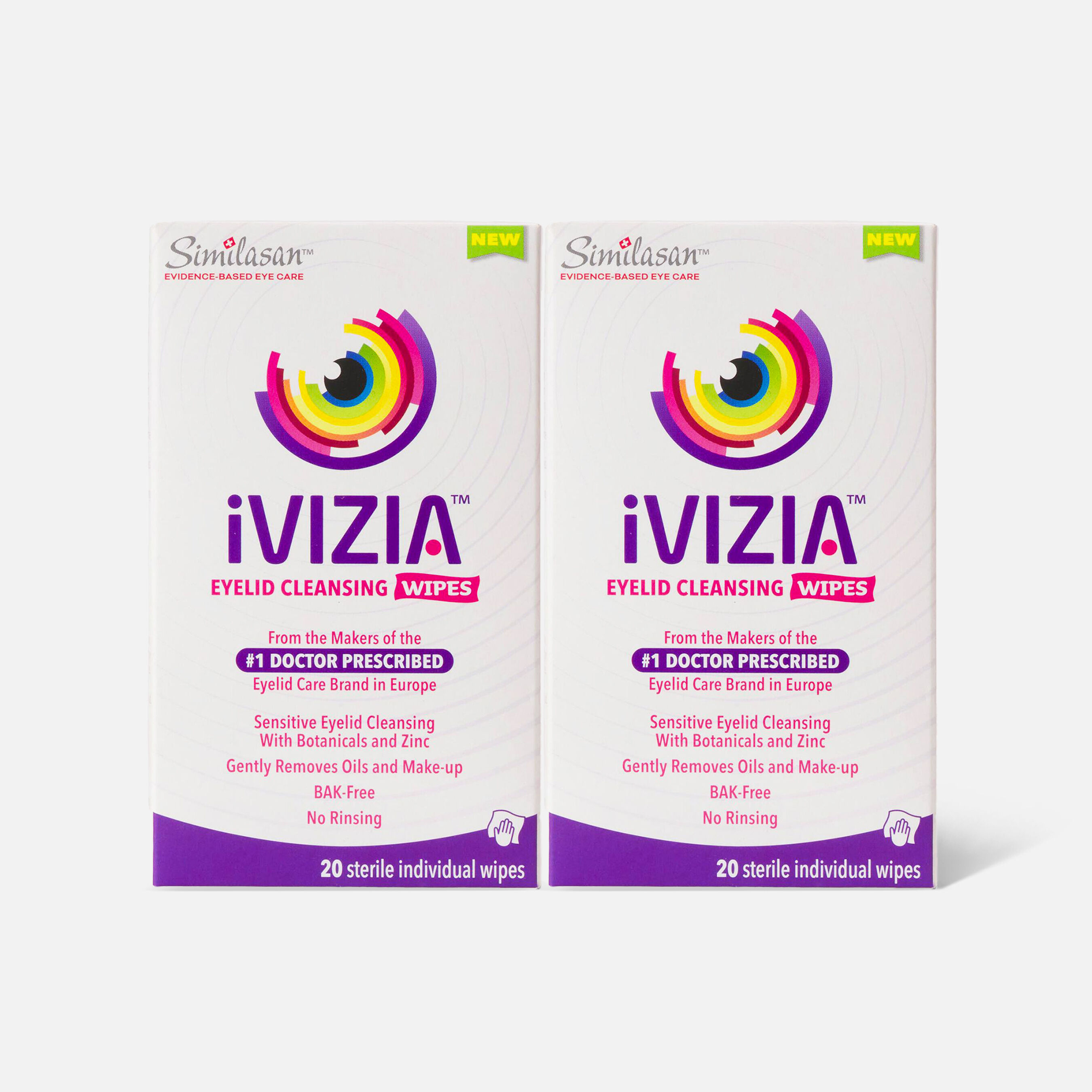 HSA Eligible iVIZIA Eyelid Cleansing Wipes, 20 ct. (2Pack) HSA Eligible