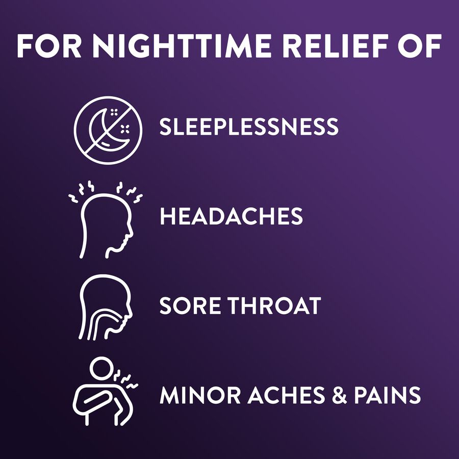 Vicks PainQuil PM Pain Relief + Sleep Aid Liquid, Midnight Cherry, 12 oz., , large image number 2