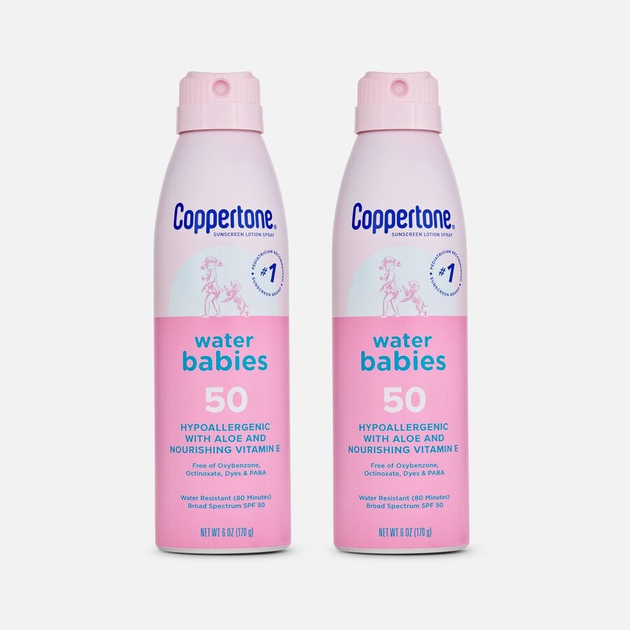 Coppertone WaterBabies Sunscreen Spray, SPF 50, 6 oz. (2-Pack), , large image number 0