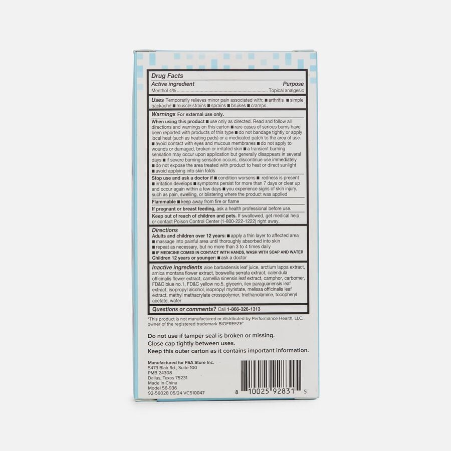 Caring Mill™ Menthol Pain Relief Roll-On Gel, 2.5 fl oz., , large image number 3