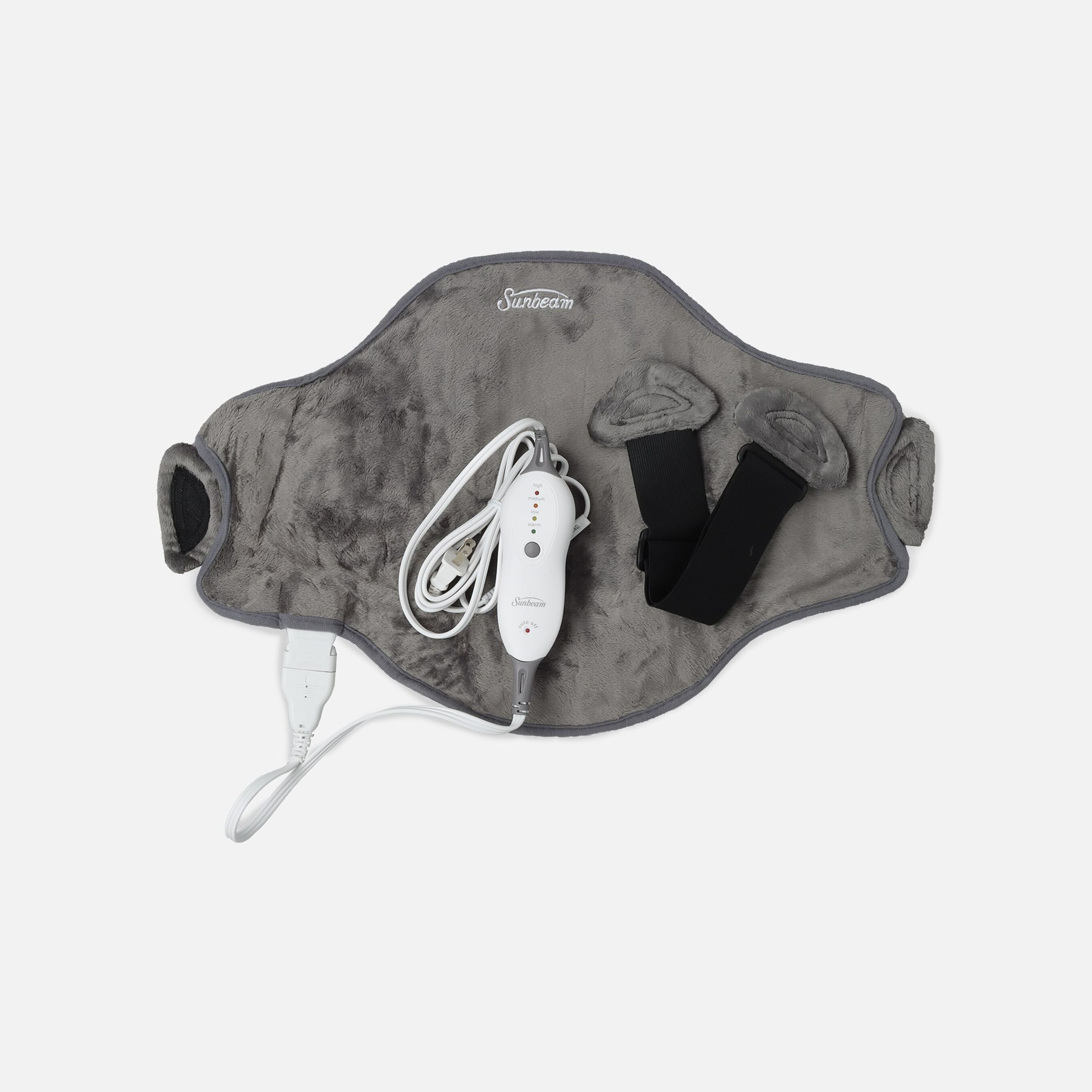 Sunbeam Heated Back Wrap, Gray, 4 Heat Settings