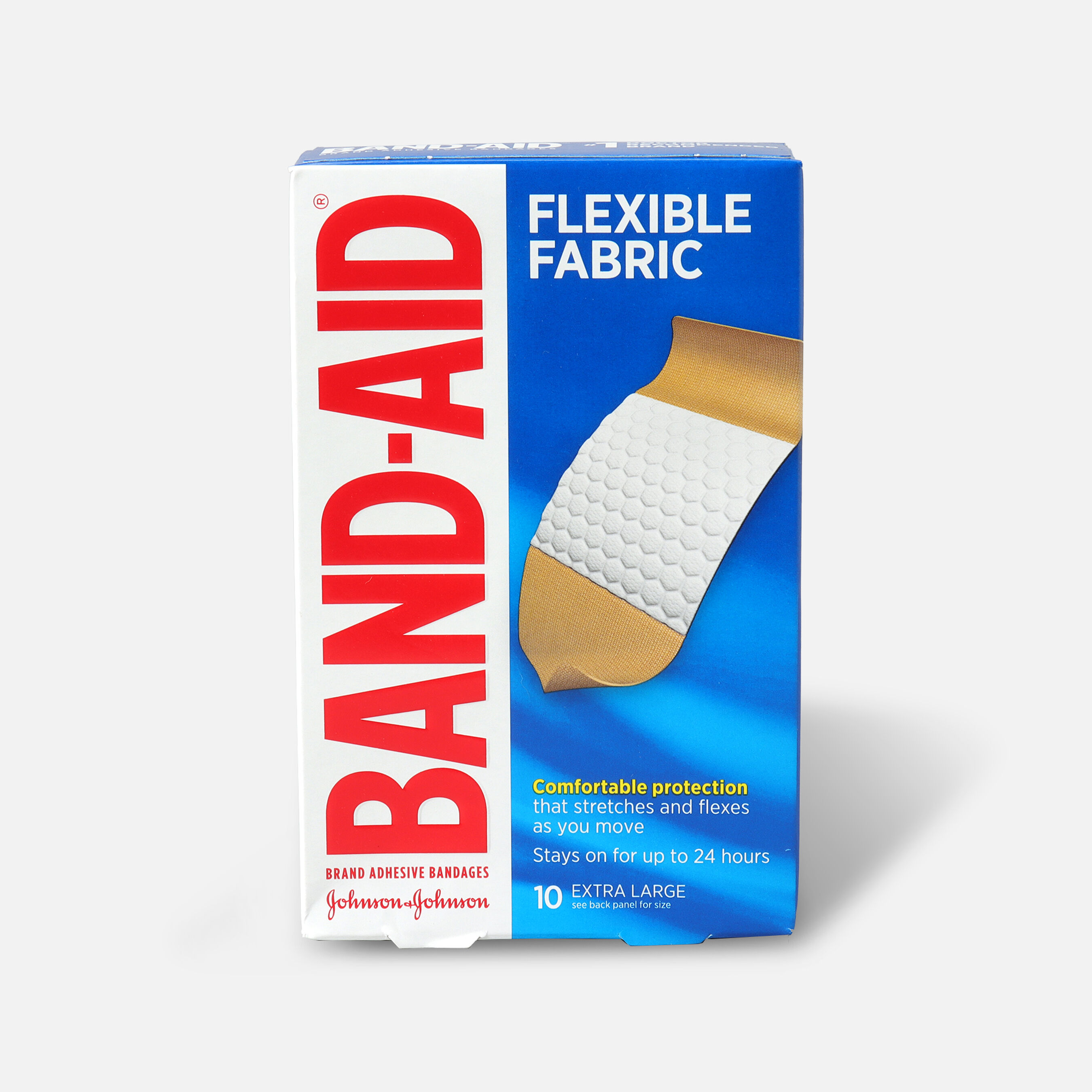 BandAid Flexible Fabric Adhesive Bandages, Extra Large 10ct