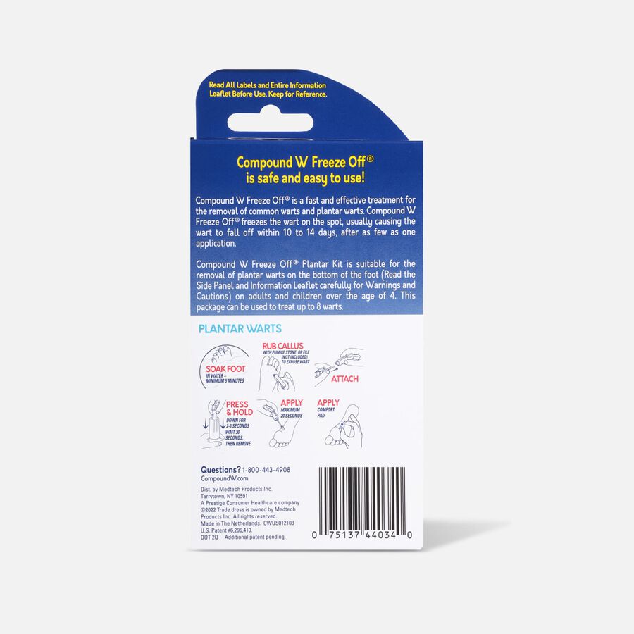 HSA Eligible Compound W Freeze Off Plantar Wart Removal System, 8 ea