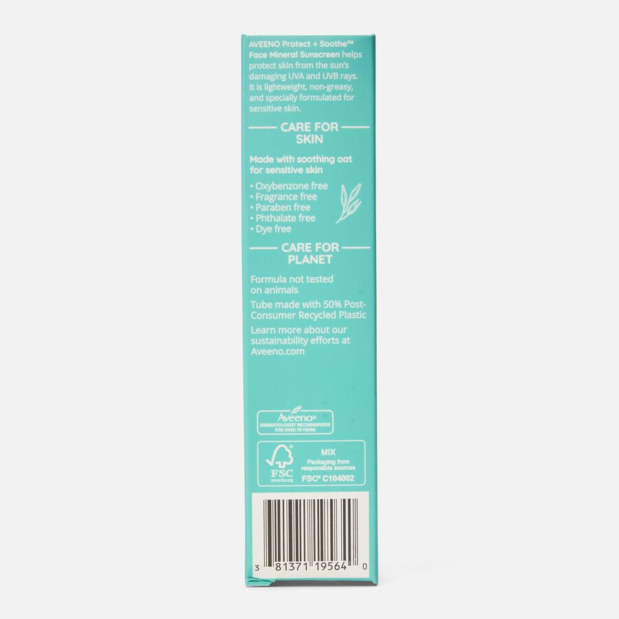 Aveeno Protect + Soothe Face Mineral Sunscreen SPF 30, 1.7 oz., , large image number 2