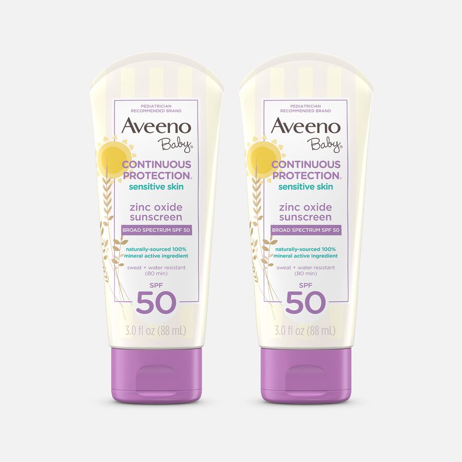 Aveeno Baby Continuous Protection Lotion, SPF 50, 3 oz. (2-Pack), , large image number 0