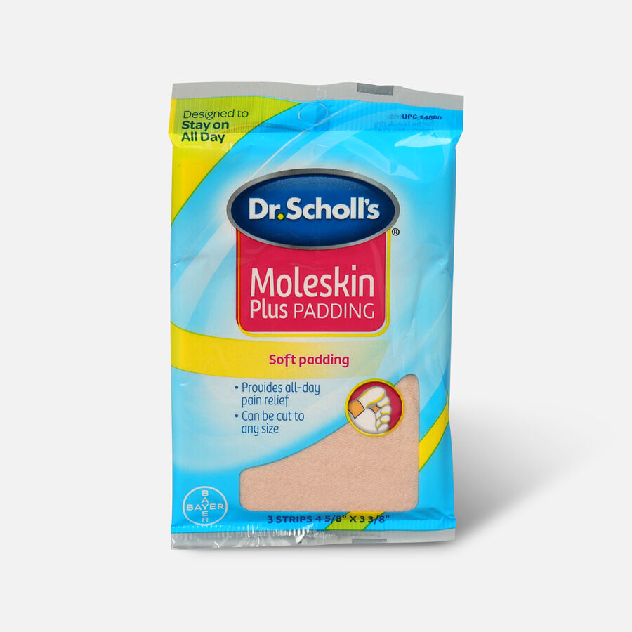 Dr. Scholl's Moleskin Plus Padding, 3 Strips, , large image number 0