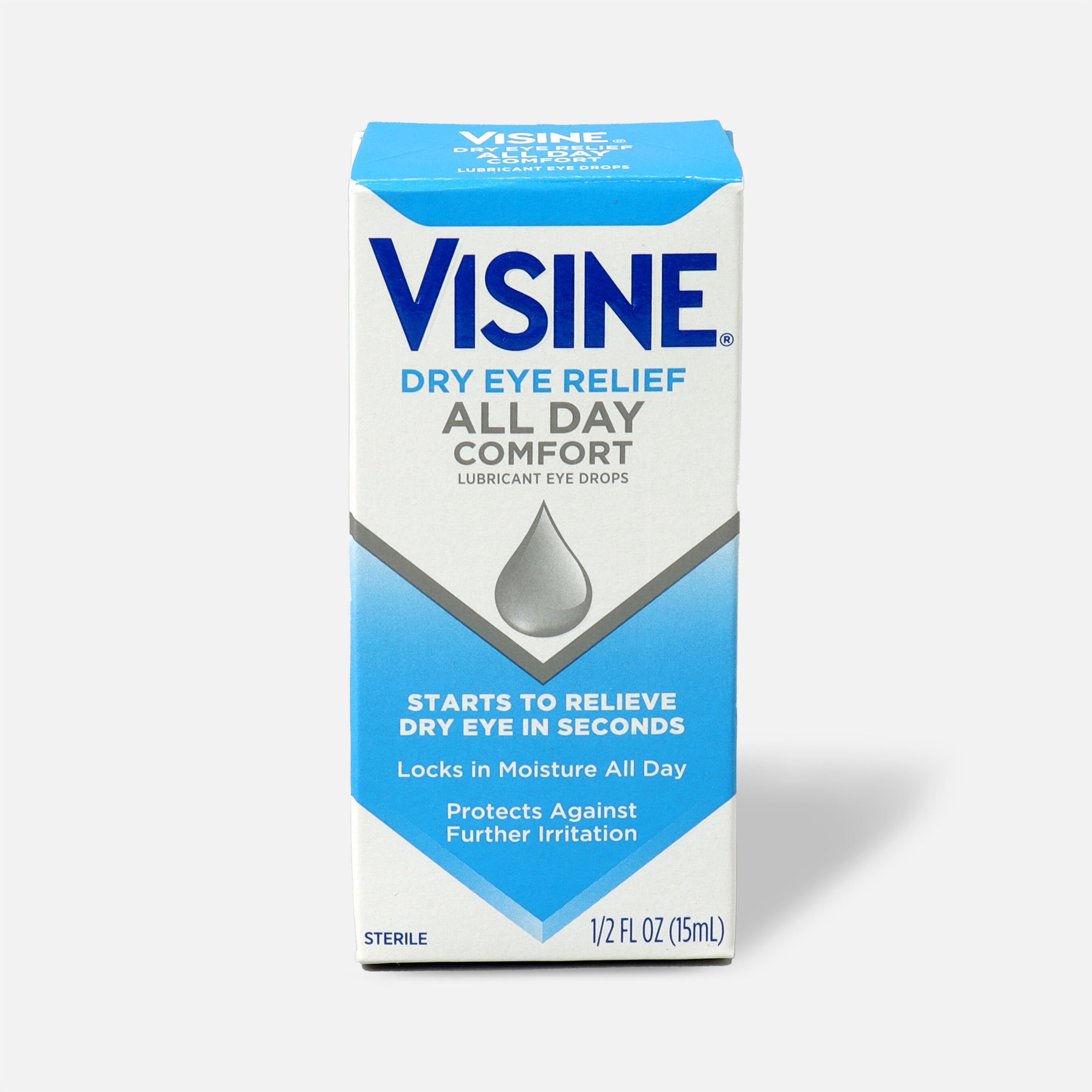 HSA Eligible Visine Dry Eye Relief All Day Comfort Lubricant Eye Drops