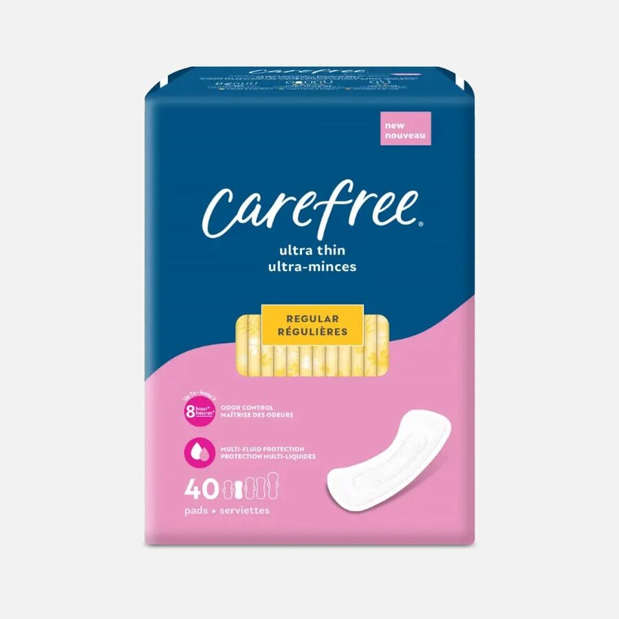 Carefree Ultra Thin Regular Pads, Wingless, 40 ct., , large image number 0