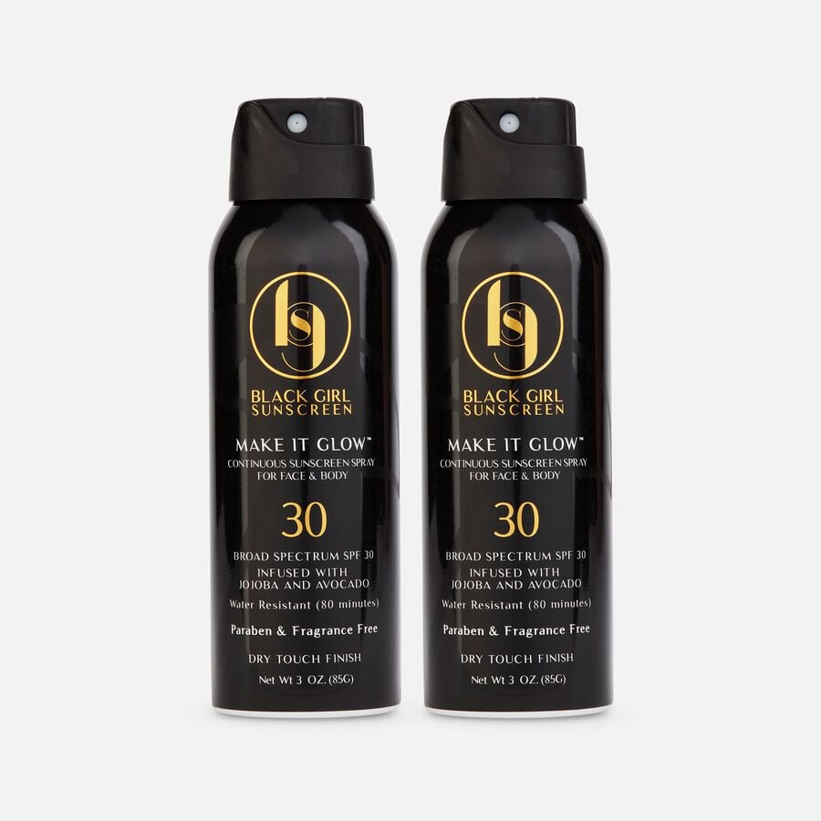 Black Girl Sunscreen Make It Glow Sunscreen Spray, SPF 30, 3 oz. (2-Pack), , large image number 0