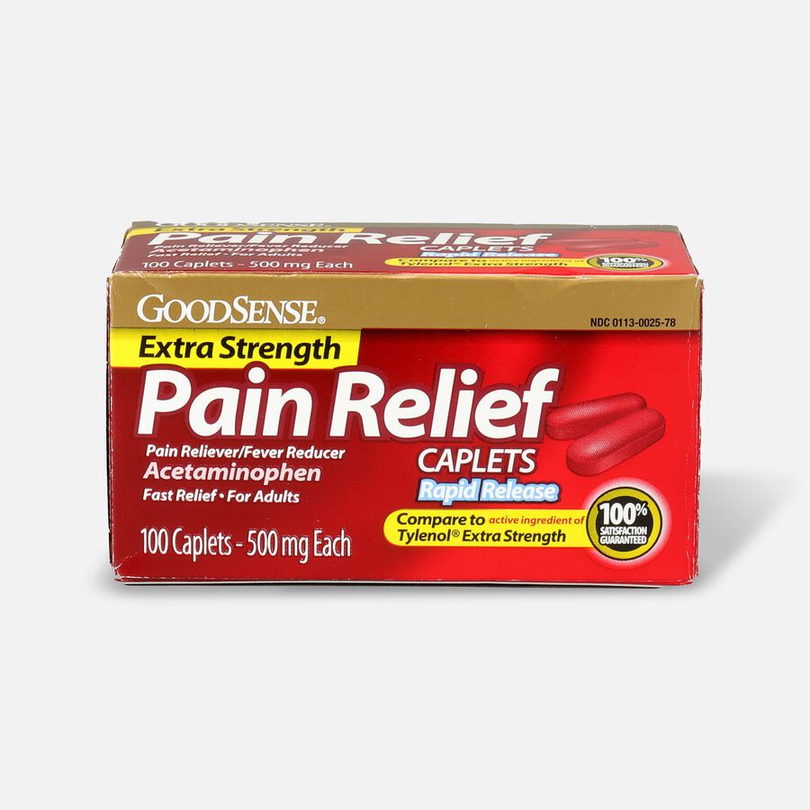 GoodSense® Pain Relief Extra Strength 500 mg Rapid Release Caplets, , large image number 0