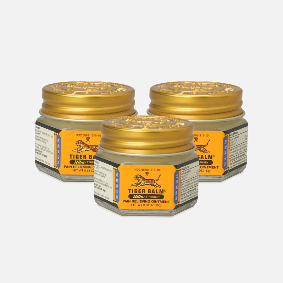 Tiger Balm Ultra Strength Ointment, 18g, .63 oz. (3-Pack), , large image number 0
