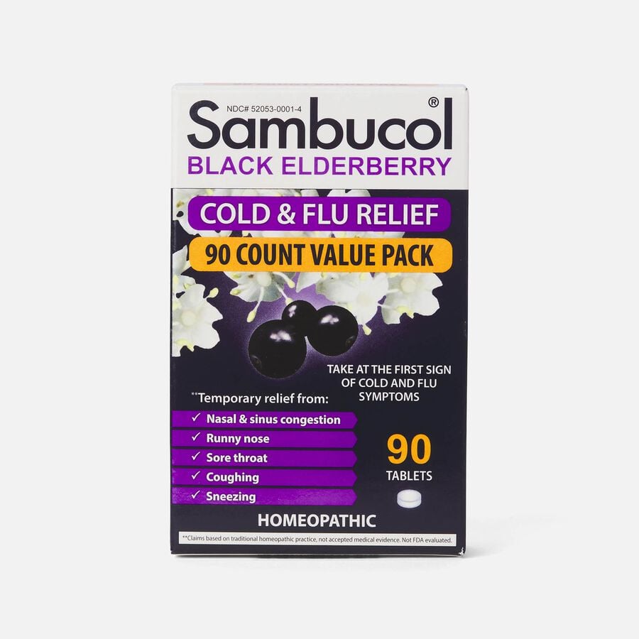 Sambucol Black Elderberry Cold & Flu Relief Tablets, 30 ct., , large image number 1