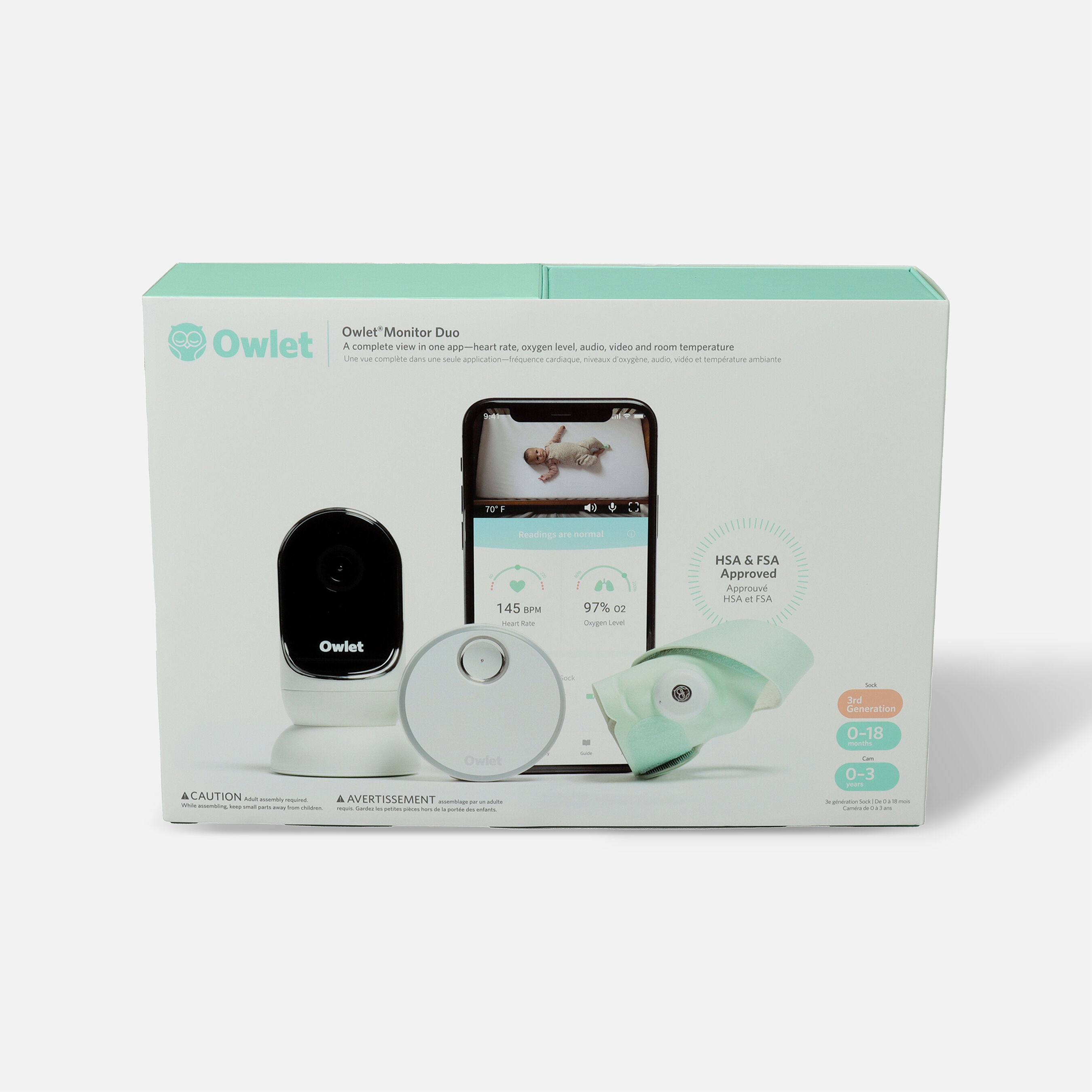 Owlet Monitor Duo Smart Sock 3 plus HD Video Camera
