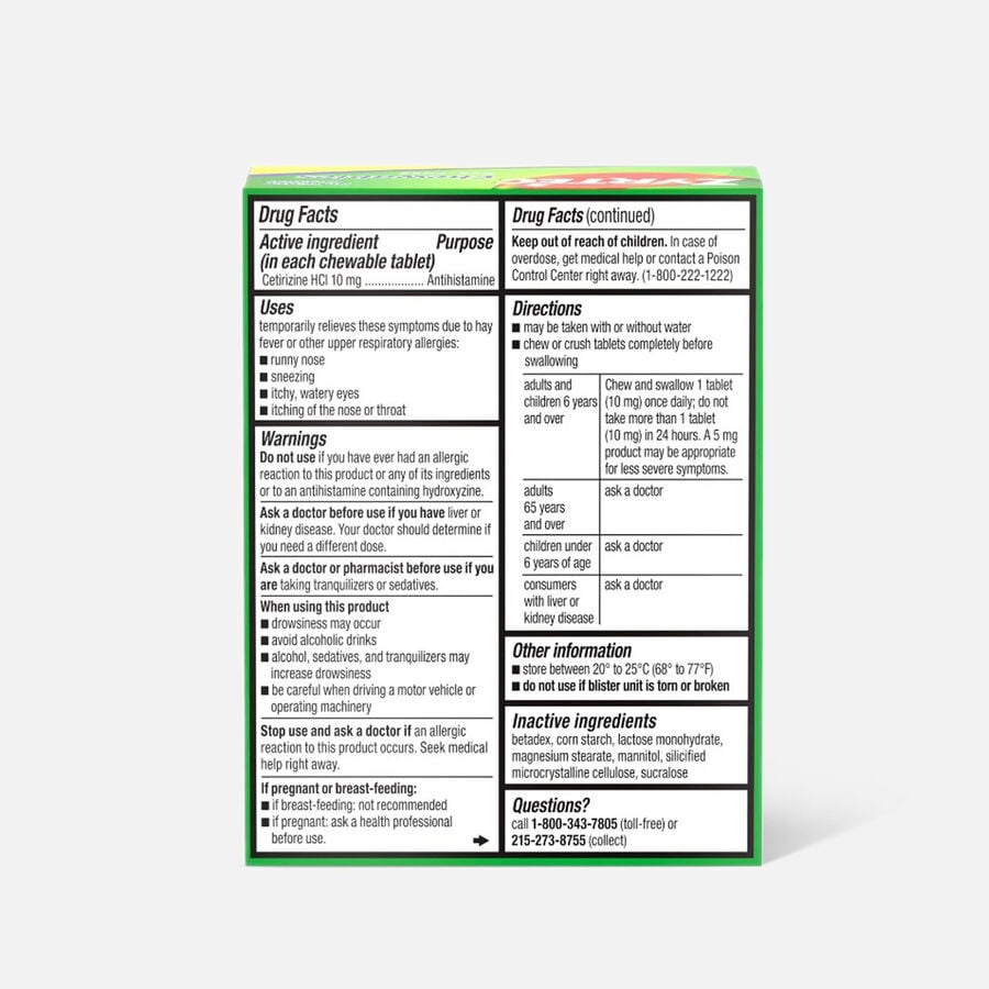 Zyrtec Allergy Chewable Tablet, 24 ct., , large image number 1