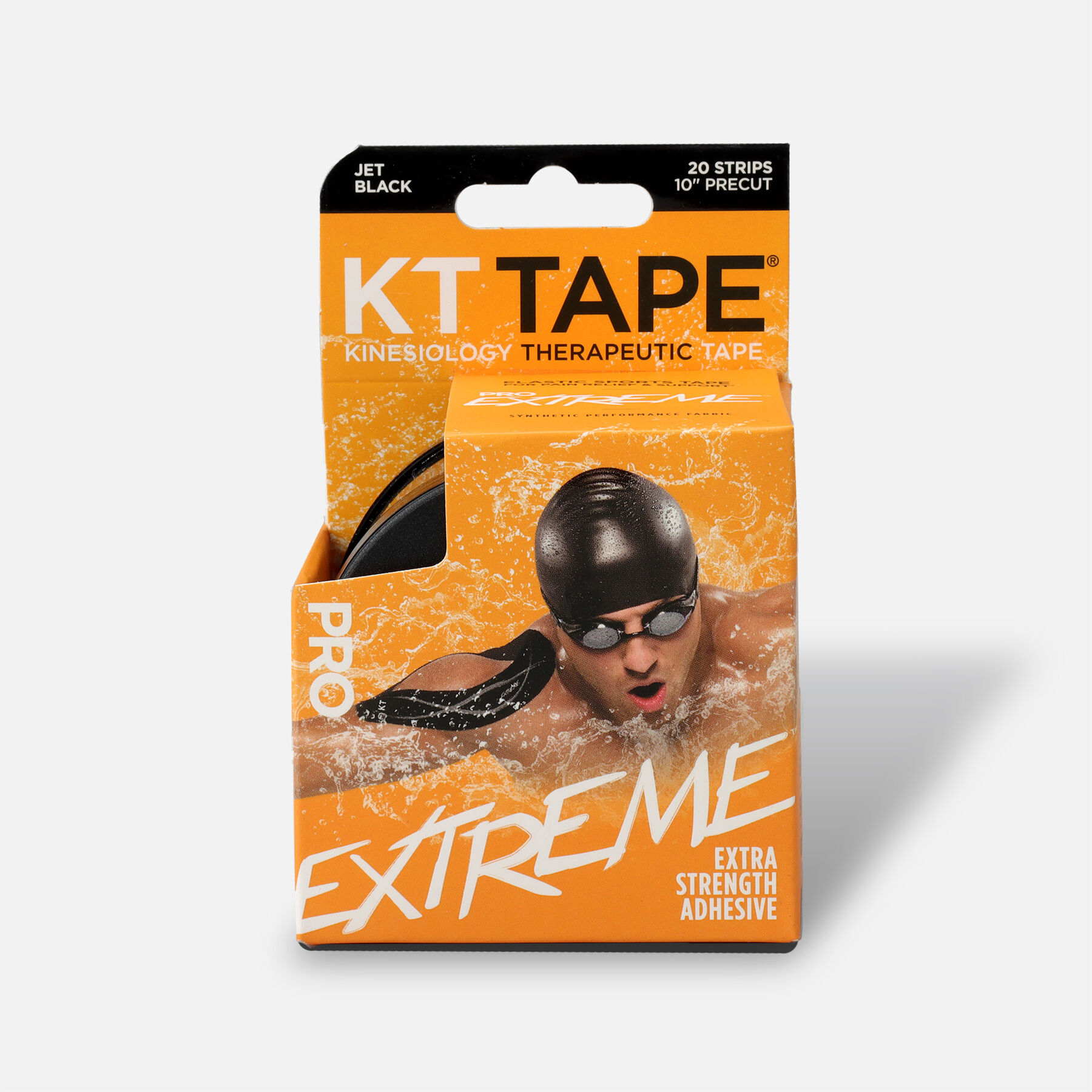 KT Tape Pro Extreme, Extra Strength Adhesive, Black, 20 ct