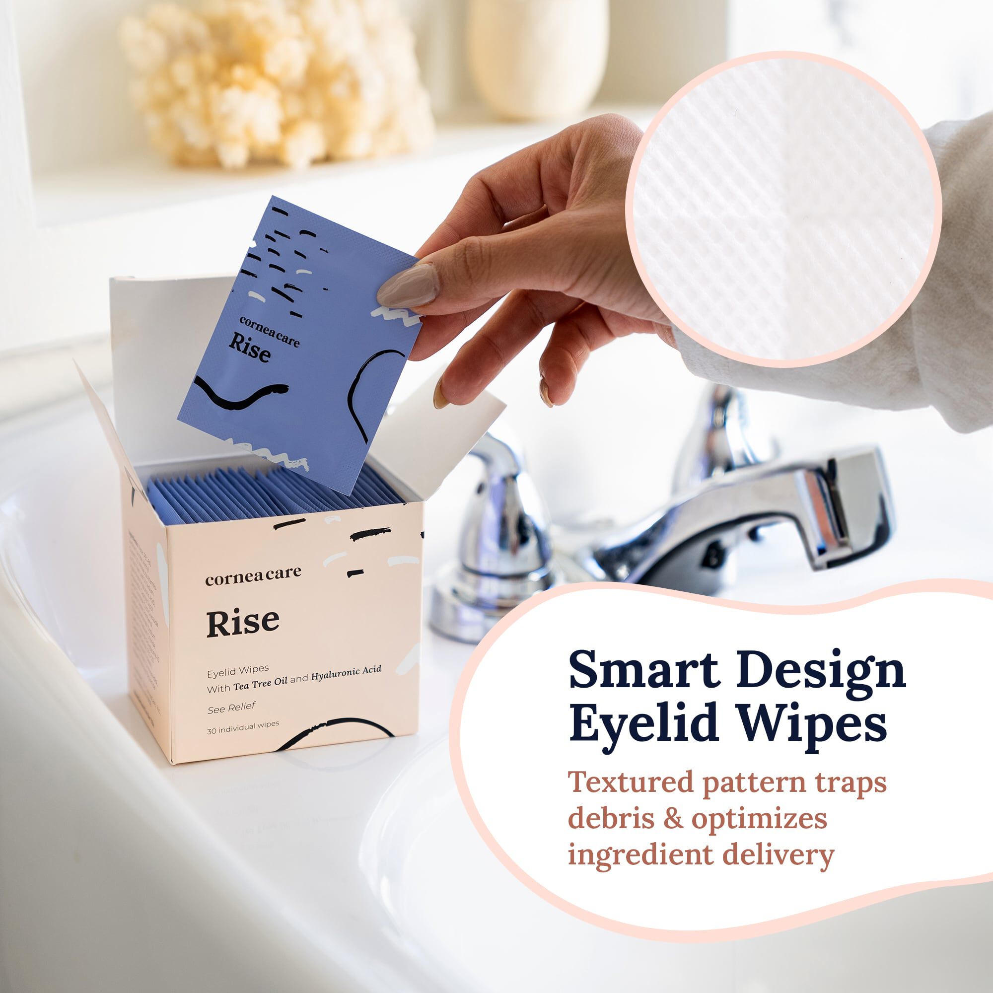 CorneaCare Rise Eyelid Wipes, 30 ct. by CorneaCare | HSA Store