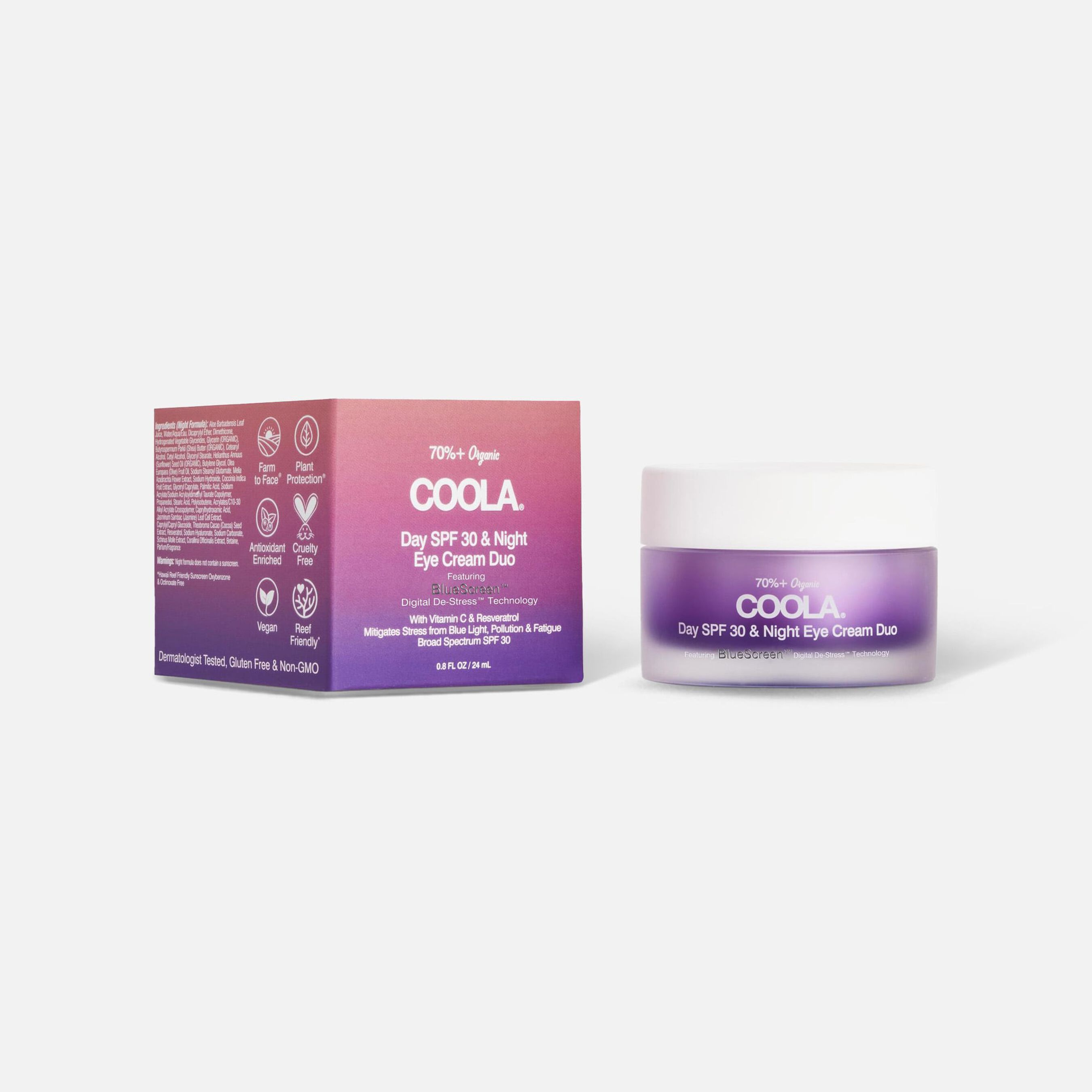 HSA Eligible COOLA Full Spectrum 360° Day SPF 30 & Night Organic Eye Cream Duo, .8 fl oz. HSA