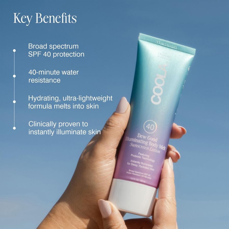 COOLA Dew Good Illuminating Body Melt SPF 40 Sunscreen Lotion, 3.4 oz., , large image number 3
