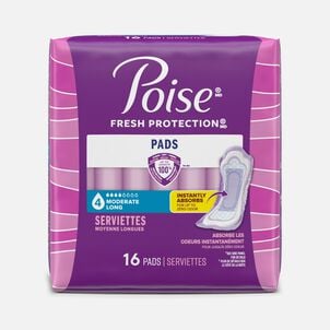 Poise Incontinence Pads, Moderate Long, 16 ct.