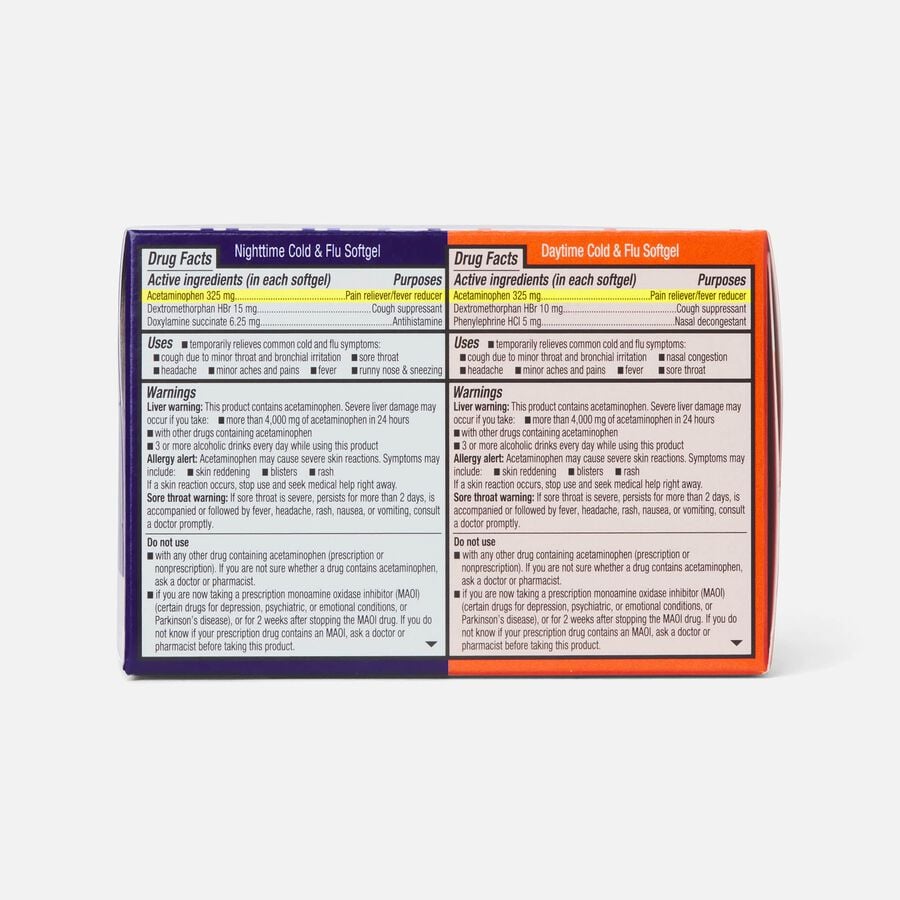 Caring Mill™ Day/Night Multi-Symptom Cold & Flu Relief Combo Softgels, 48 ct., , large image number 1