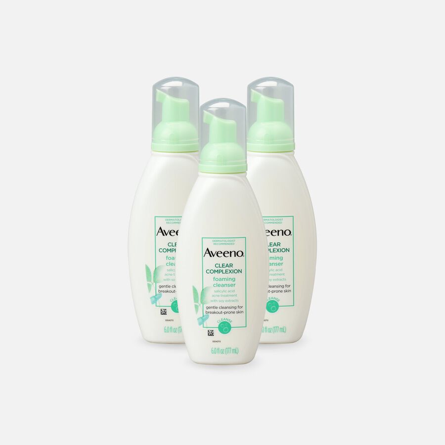 Aveeno Clear Complexion Foaming Cleanser, 6 oz. (3-Pack), , large image number 0