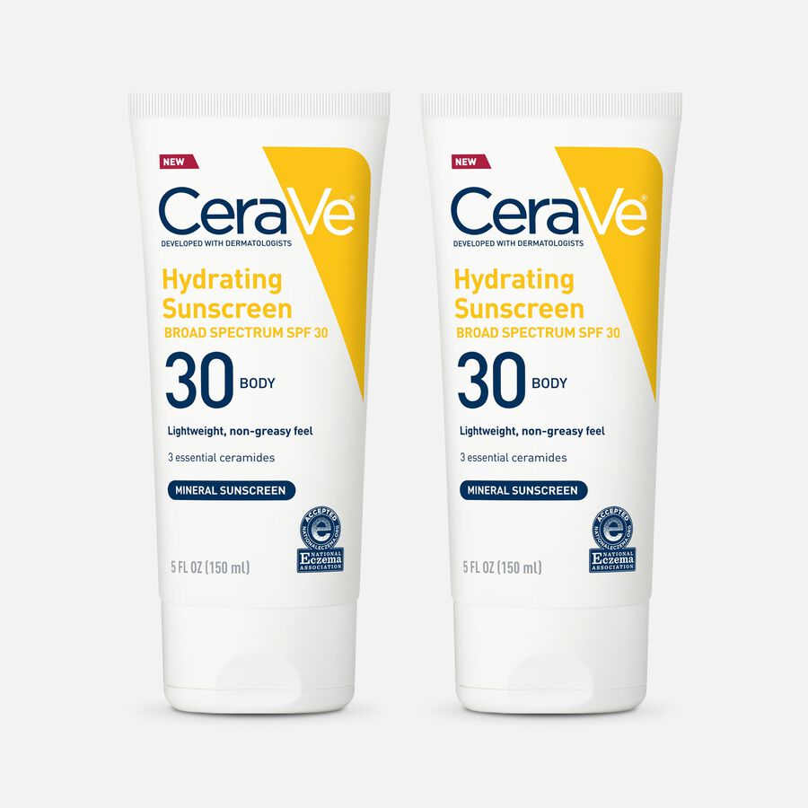 CeraVe Hydrating Sunscreen Body Lotion, SPF 30, 5 fl oz. (2-Pack), , large image number 0