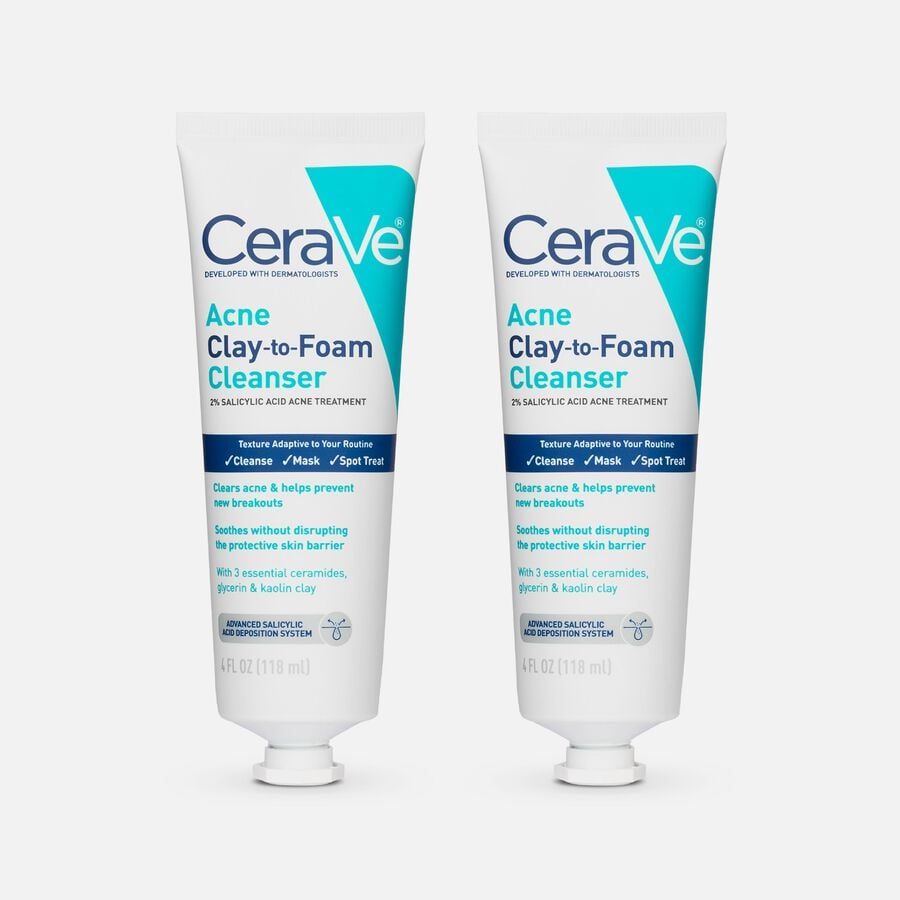 CeraVe&reg; Acne Clay to Foam Cleanser (2-Pack), , large image number 0