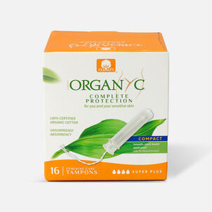 Organyc Compact Tampons with Eco-Applicator, 16 ct.