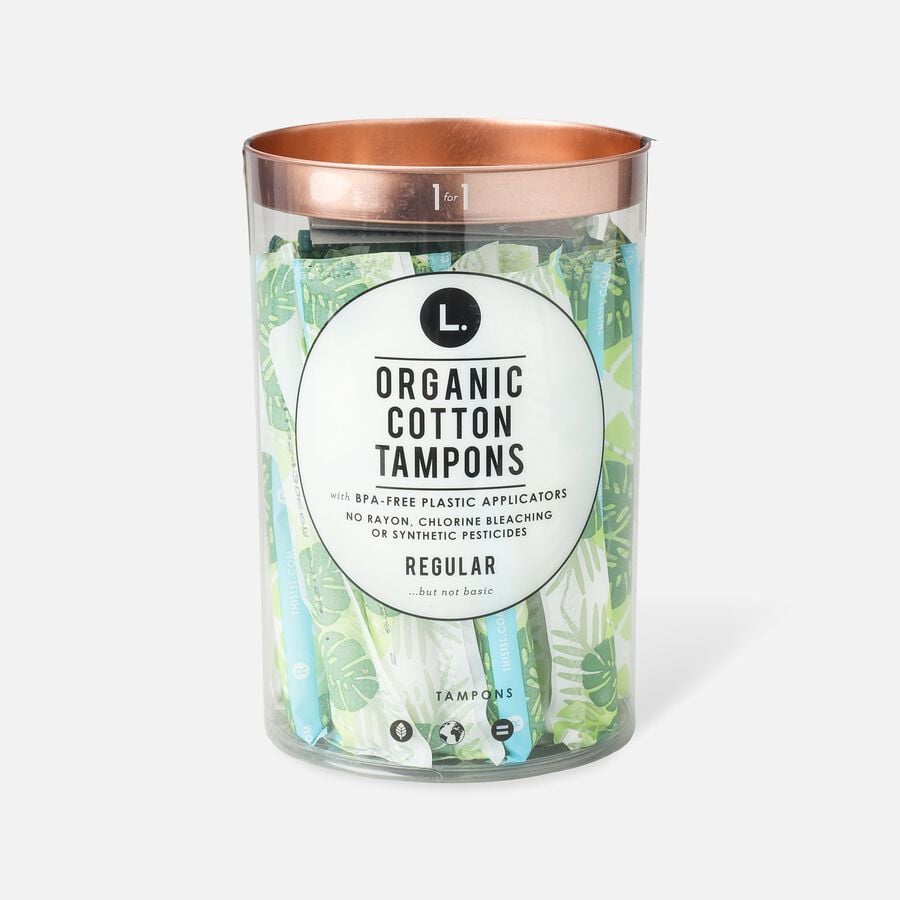 L. Organic Cotton Tampons with BPA-free Plastic Applicator, , large image number 0