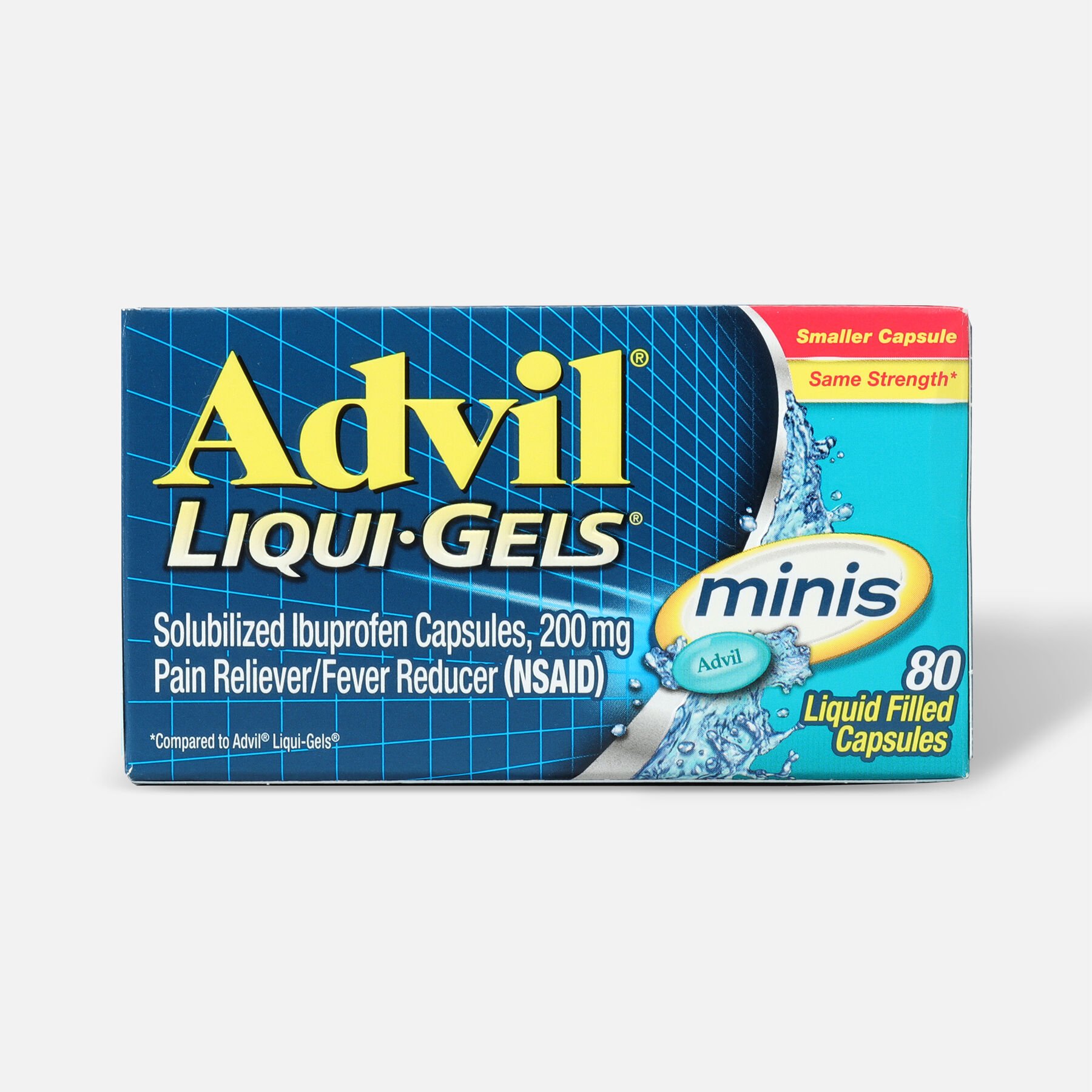 Advil Pain Reliever Fever Reducer Mini Liquid Gels, 80 ct