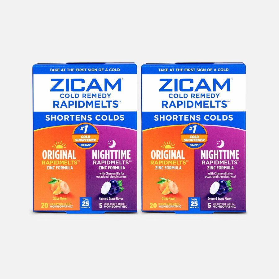 Zicam Cold Remedy Rapidmelts Original and Nighttime Combo Tablets,  25 ct. (2-Pack), , large image number 0