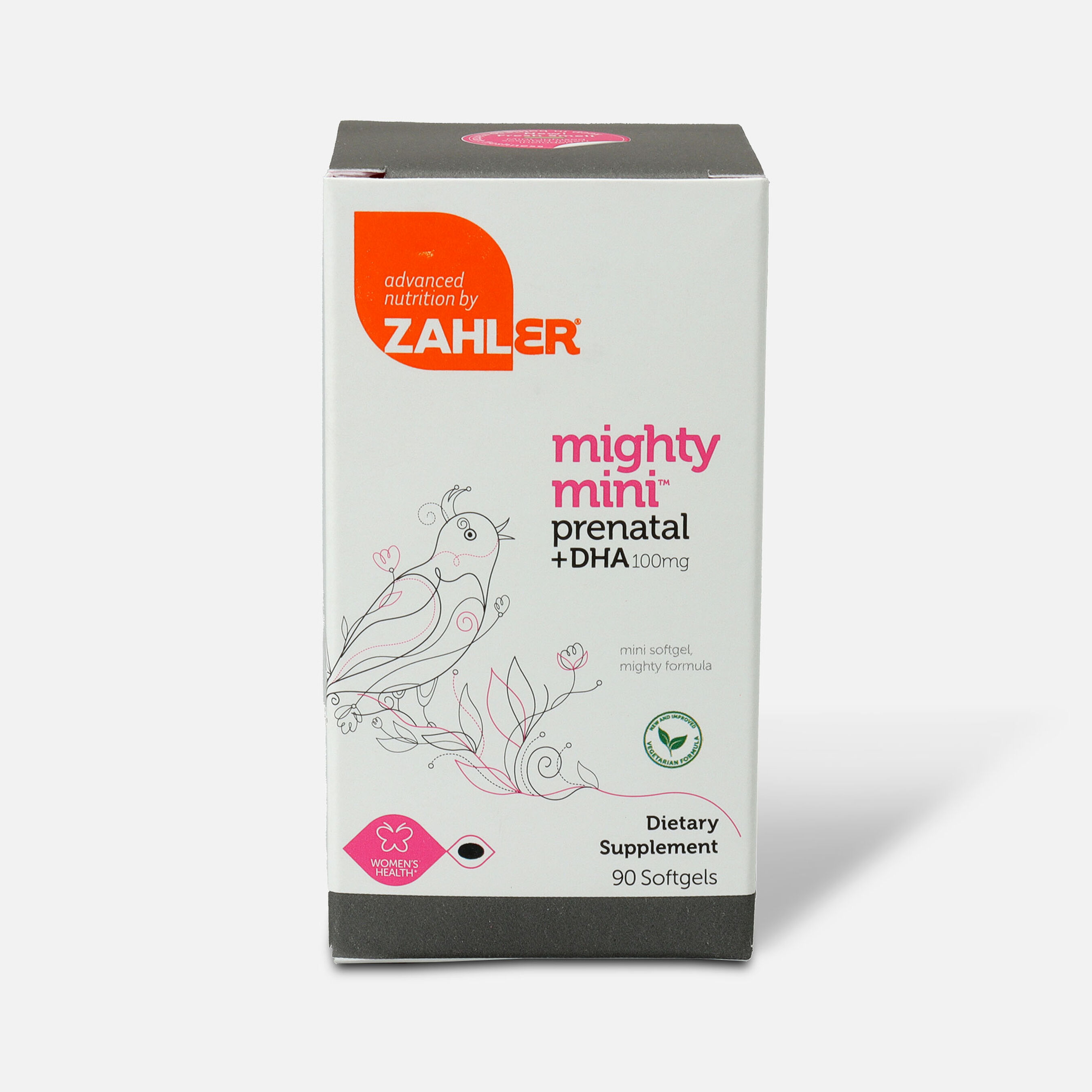 Zahler Mighty Mini Prenatal DHA 100mg Vitamins, 90 softgels