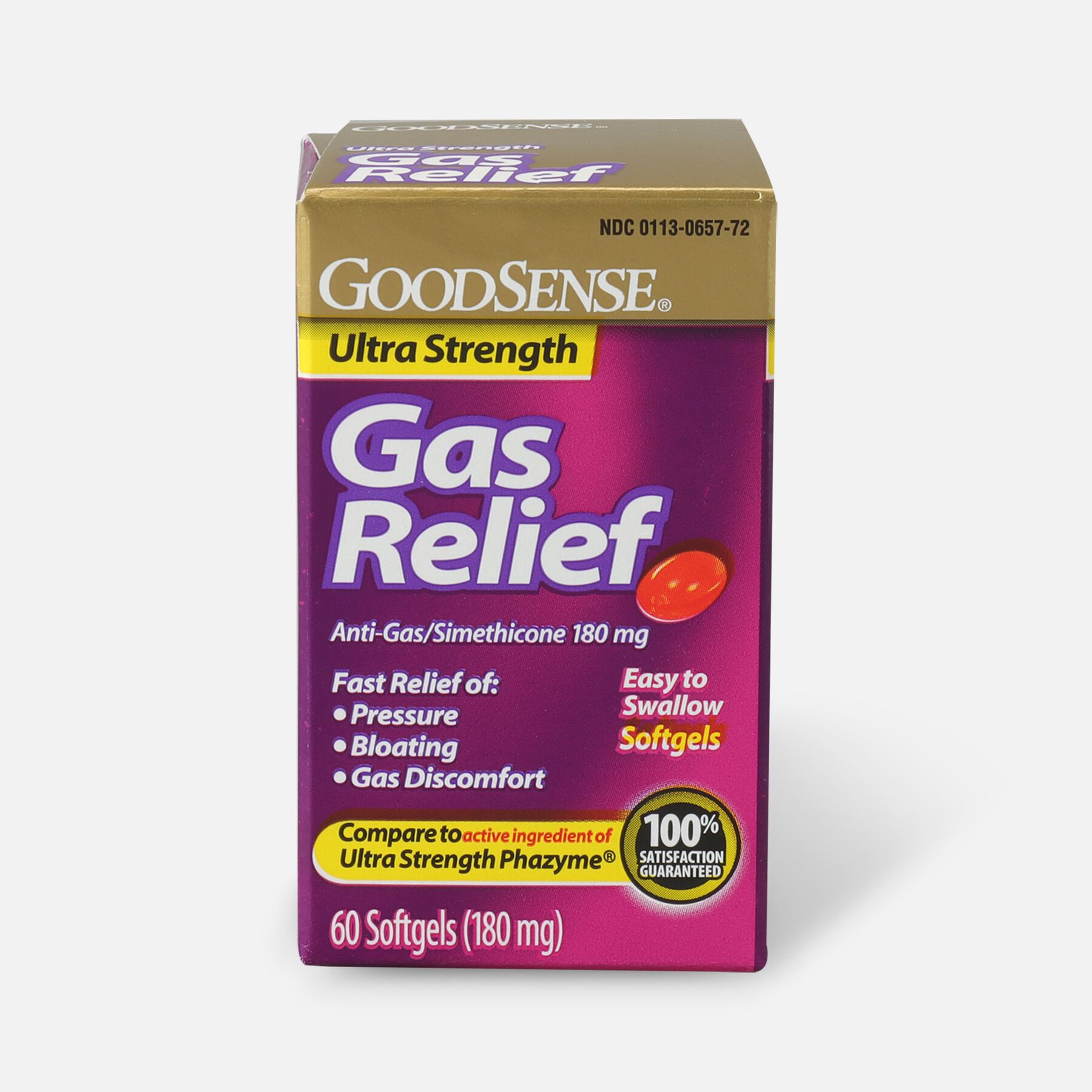 GoodSense® Gas Relief Ultra Strength Simethicone 180 mg Softgels, 60 ct