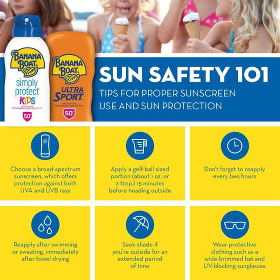 Banana Boat Simply Protect Sensitive Sunscreen Spray SPF 50+, 6oz.