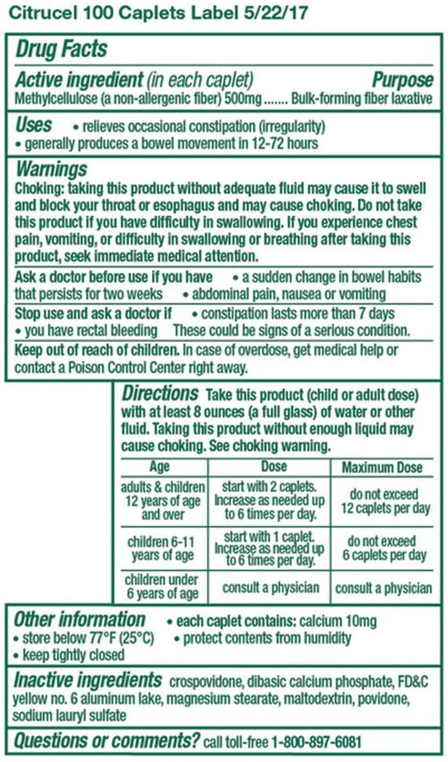 Citrucel Caplets Fiber Therapy For Occasional Constipation Relief, 100 ct., , large image number 1
