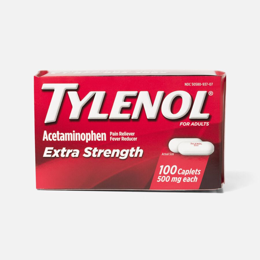 Tylenol Extra Strength Caplets, Fever Reducer and Pain Reliever, 500mg, 100 ct., , large image number 0
