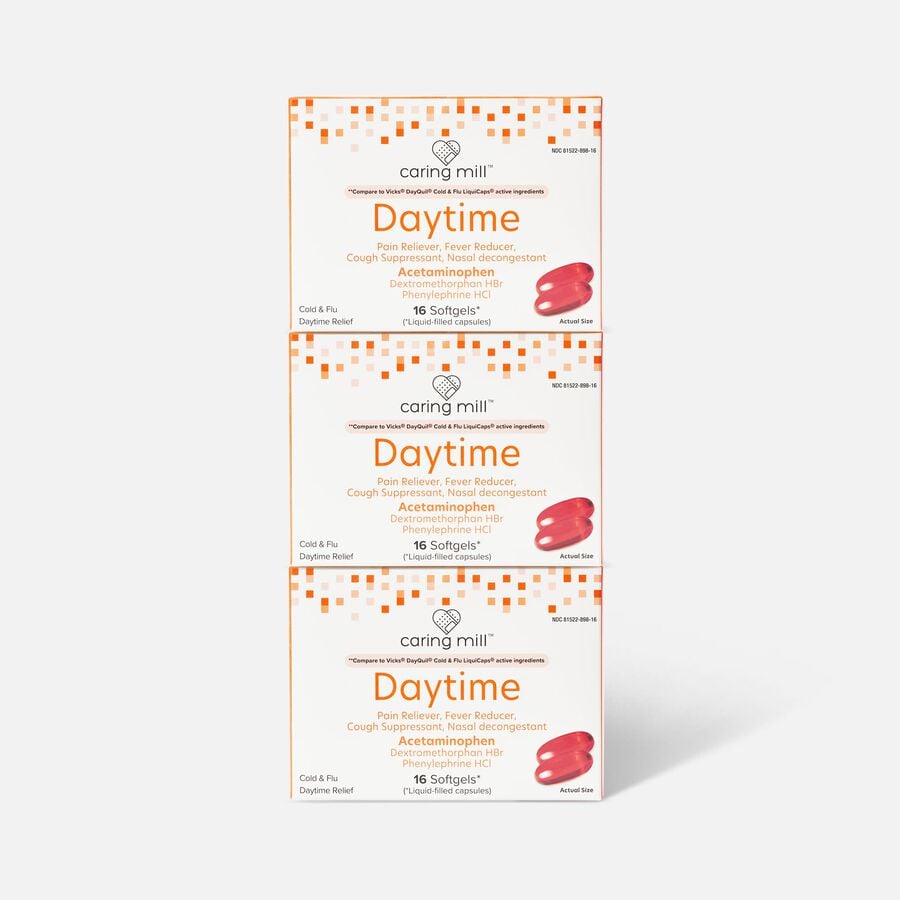 Caring Mill™ Daytime Cold & Flu Relief Soft Gels, 16 ct. (3-Pack), , large image number 0