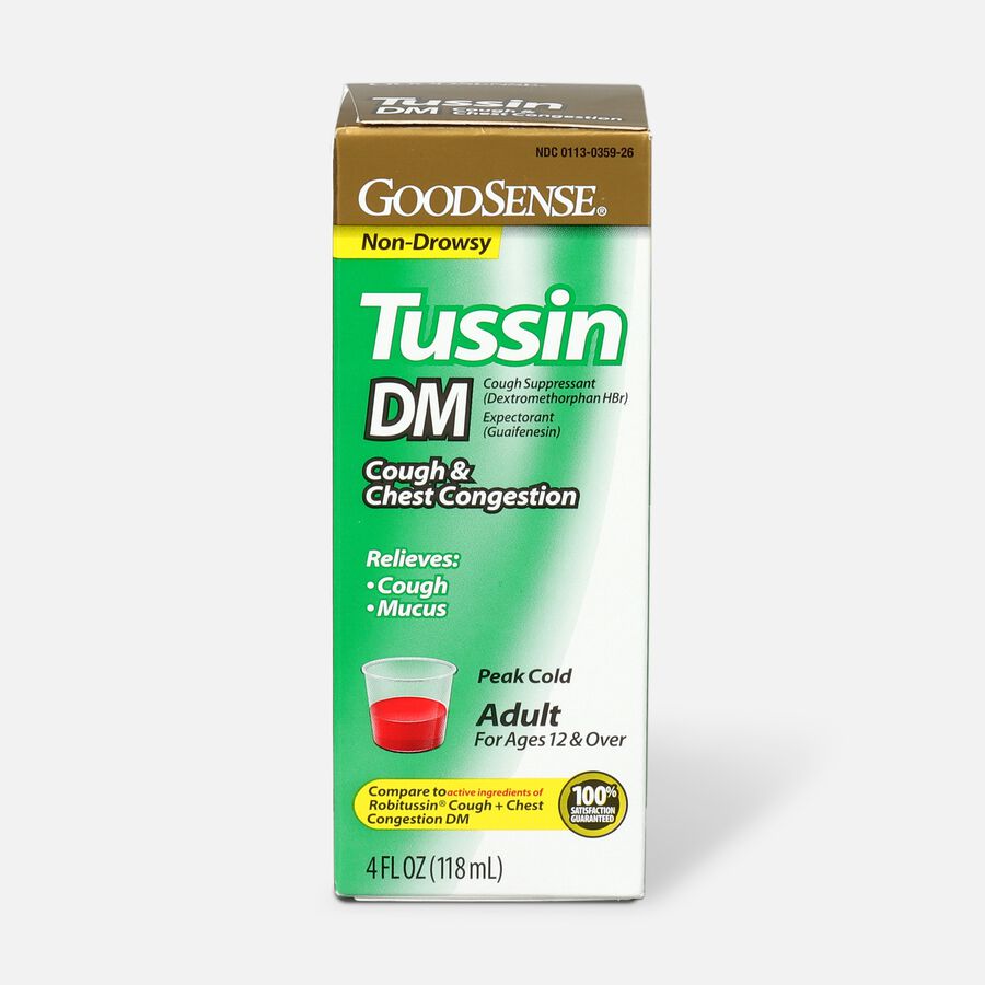 GoodSense® Tussin DM Cough and Chest Syrup 4 oz., For Adults, , large image number 0