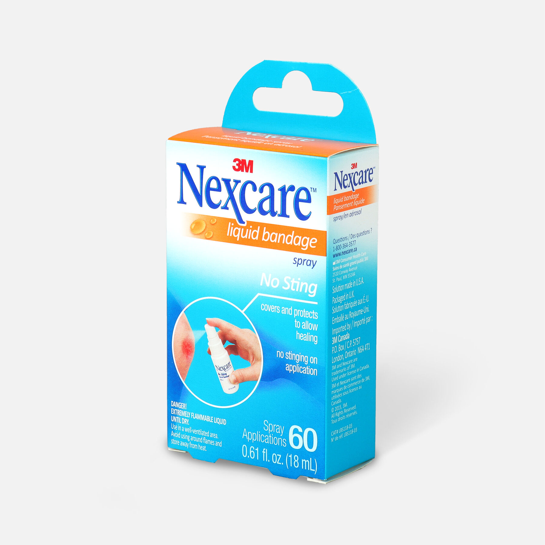 Nexcare No Sting Liquid Bandage Spray, .61 fl oz