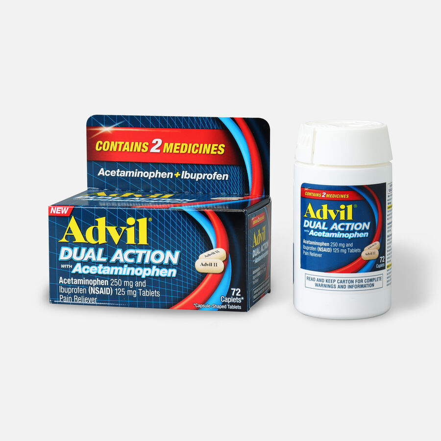 Advil Dual Action Coated Tablets, Acetaminophen + Ibuprofen, 72 ct., , large image number 2