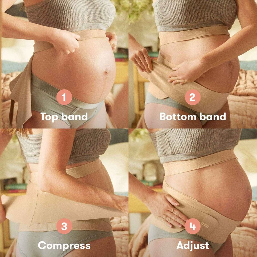 Frida Mom Dual-Support Pregnancy Belly Band, Clay, , large image number 3