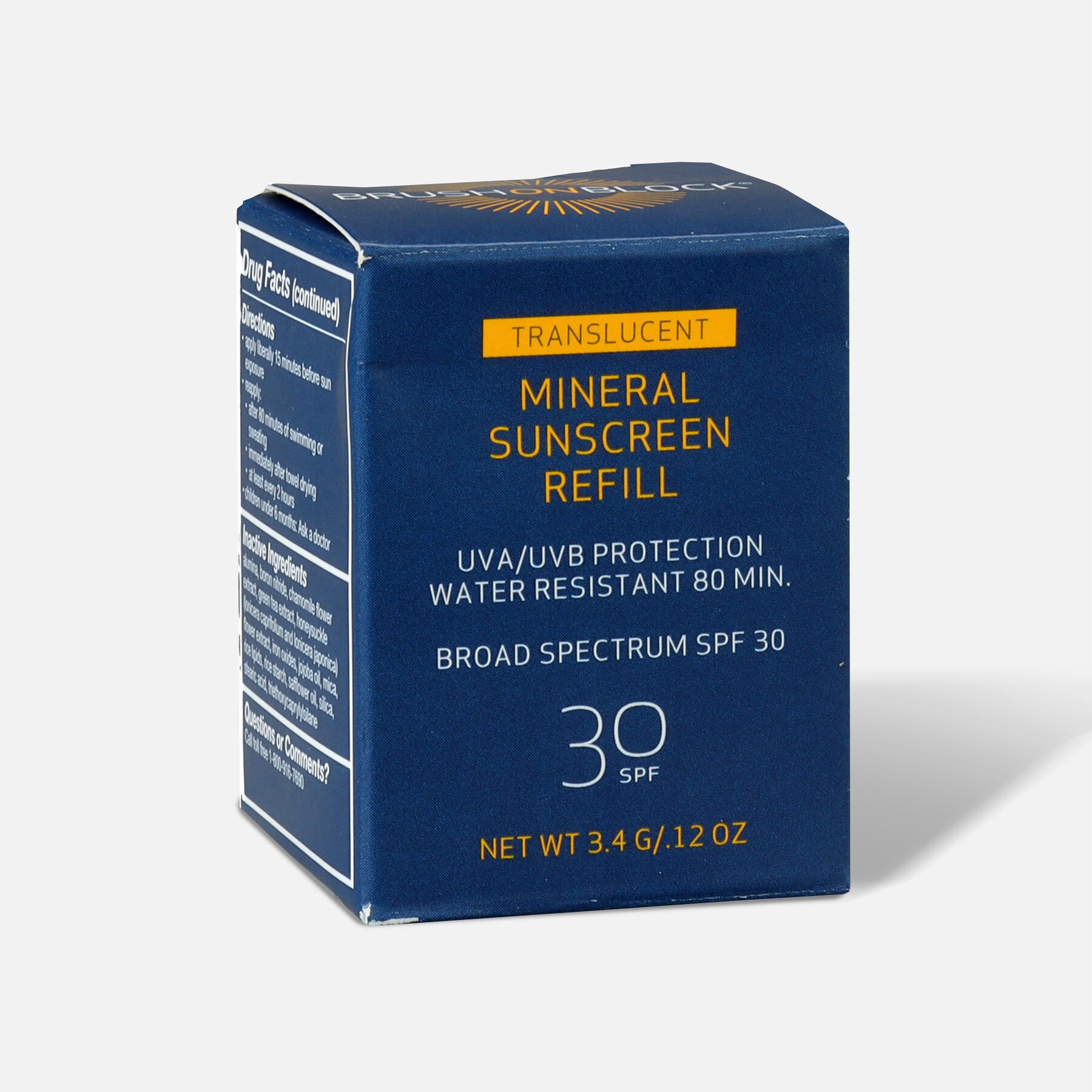 Brush on Block Facial Mineral Sunscreen SPF 30 Powder Refill, 3.4 g