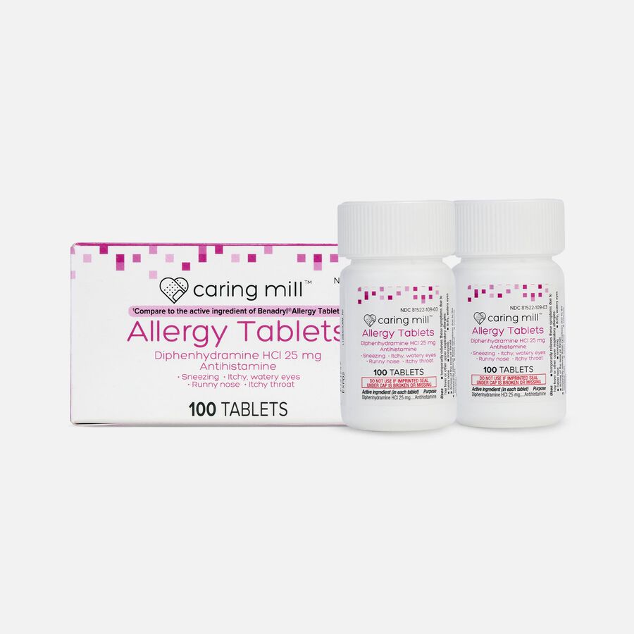 Caring Mill™ Diphedryl Allergy Relief Tablets, 100 ct. (2-Pack), , large image number 0