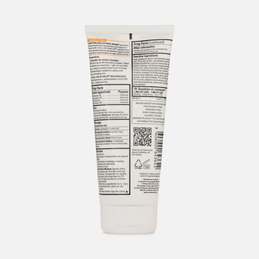 La Roche-Posay Anthelios UV Pro- Sport Sunscreen, SPF 50, 6.7 oz., , large image number 1