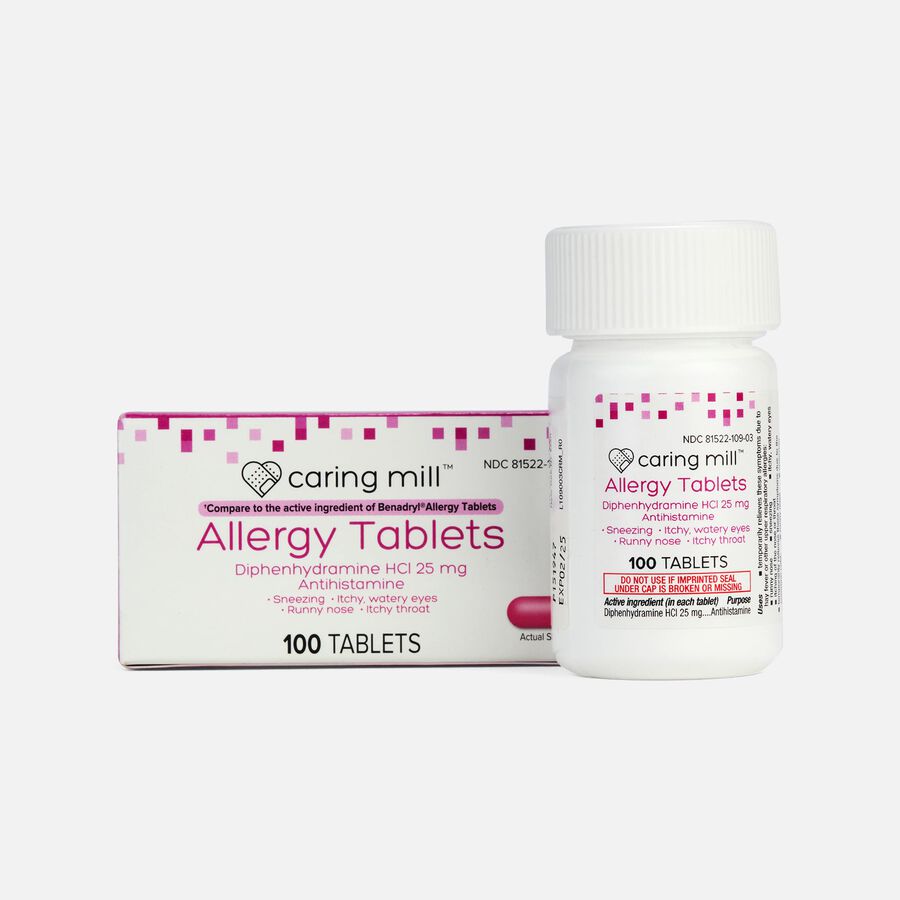 Caring Mill™ Diphenhydramine Allergy Relief Tablets, 100 ct., , large image number 0